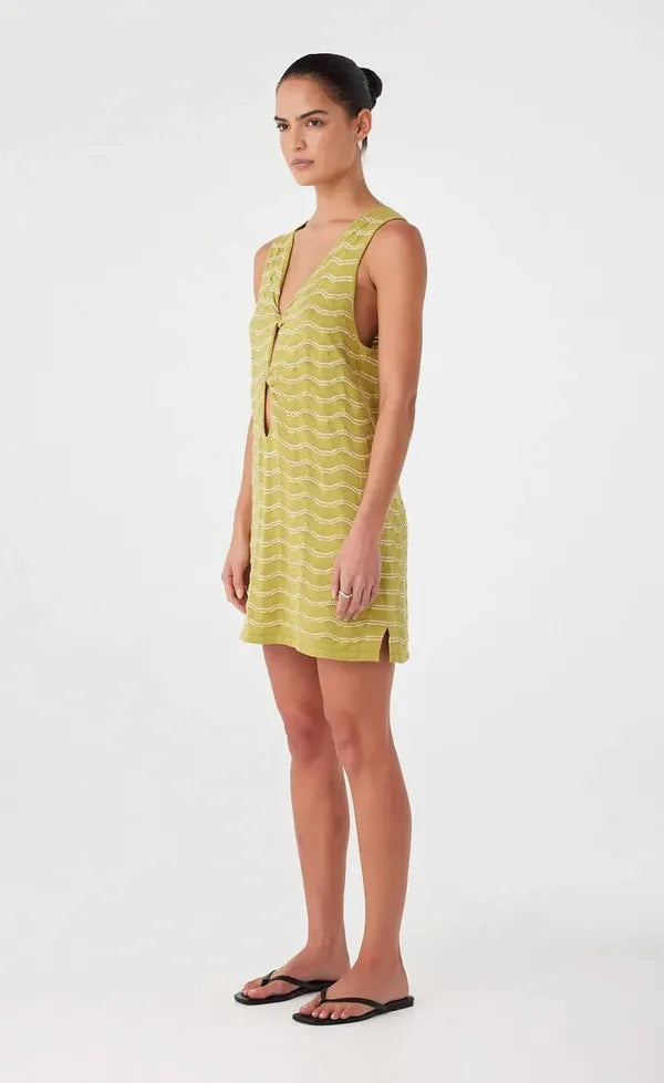 Onda Shift Dress - Matcha Wave