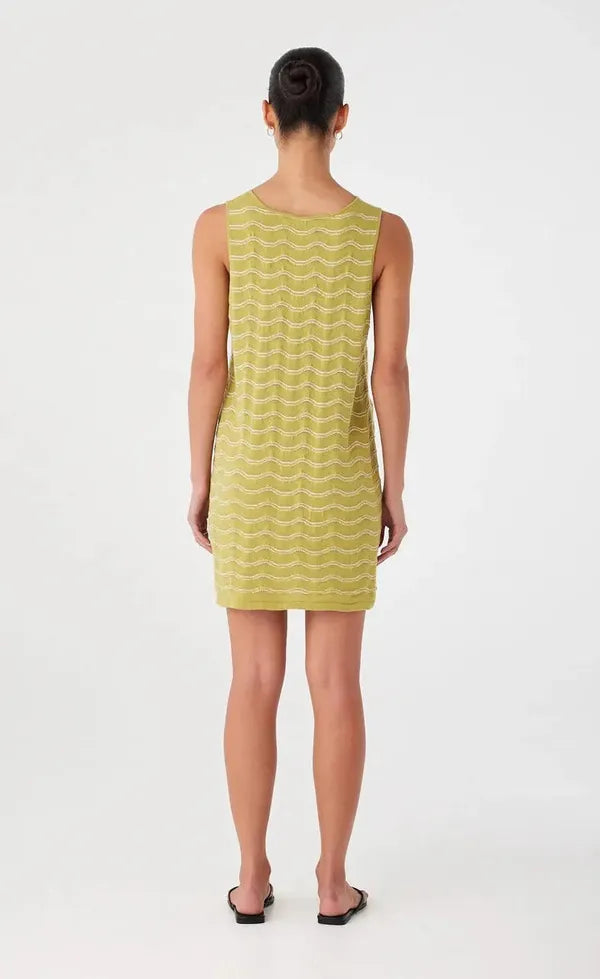 Onda Shift Dress - Matcha Wave