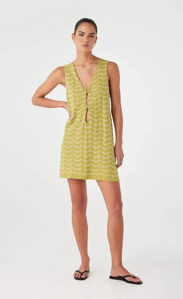 Onda Shift Dress - Matcha Wave