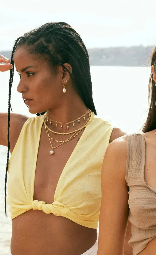 Augusta Gold Hoop & Freshwater Pearl Earring