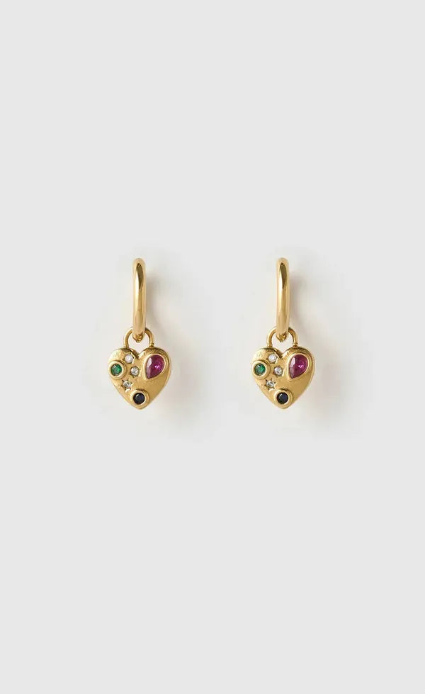 Bisou Heart Earring - Gold
