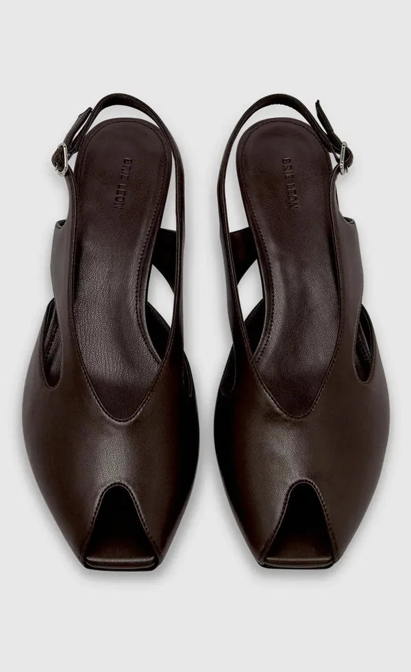 Sadie Peep Toe Heel - Chocolate