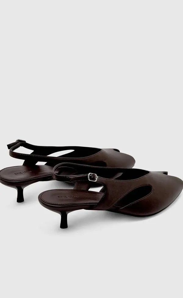 Sadie Peep Toe Heel - Chocolate