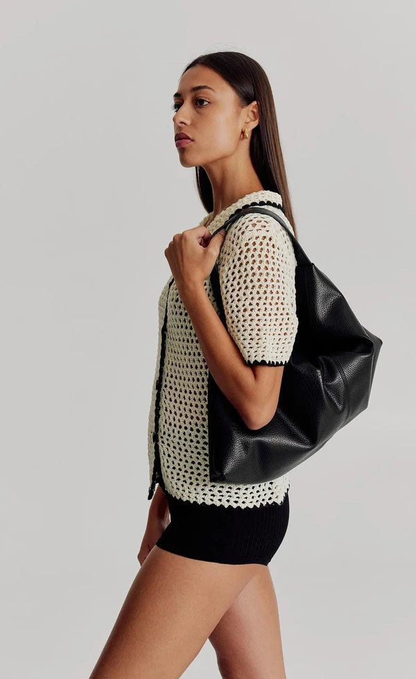 Harlow Slouch Tote - Black Nappa