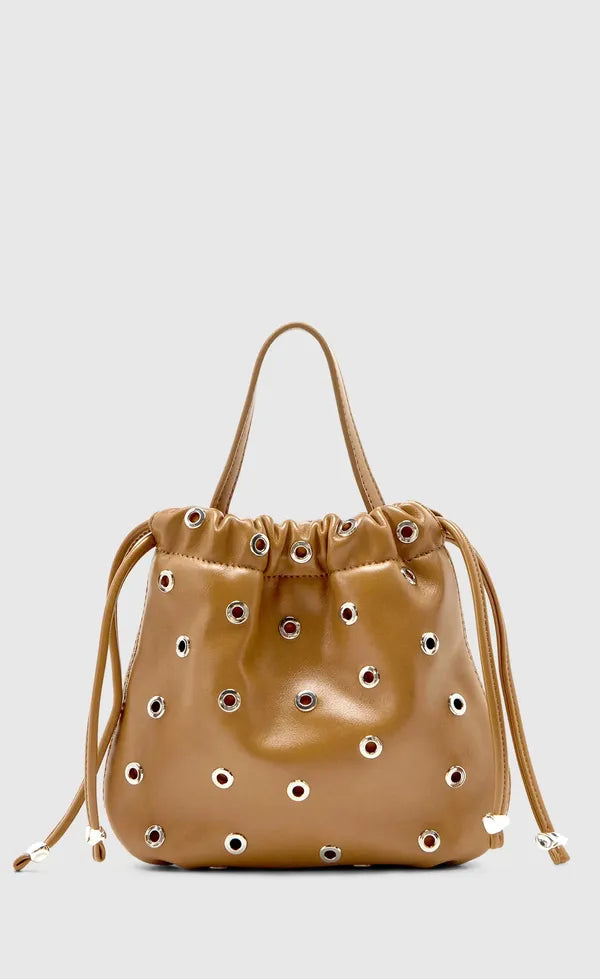 Halle Eyelet Crossbody Bag- Camel