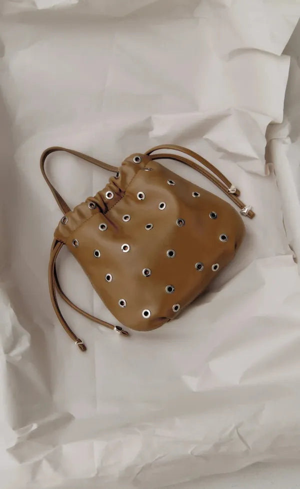 Halle Eyelet Crossbody Bag- Camel