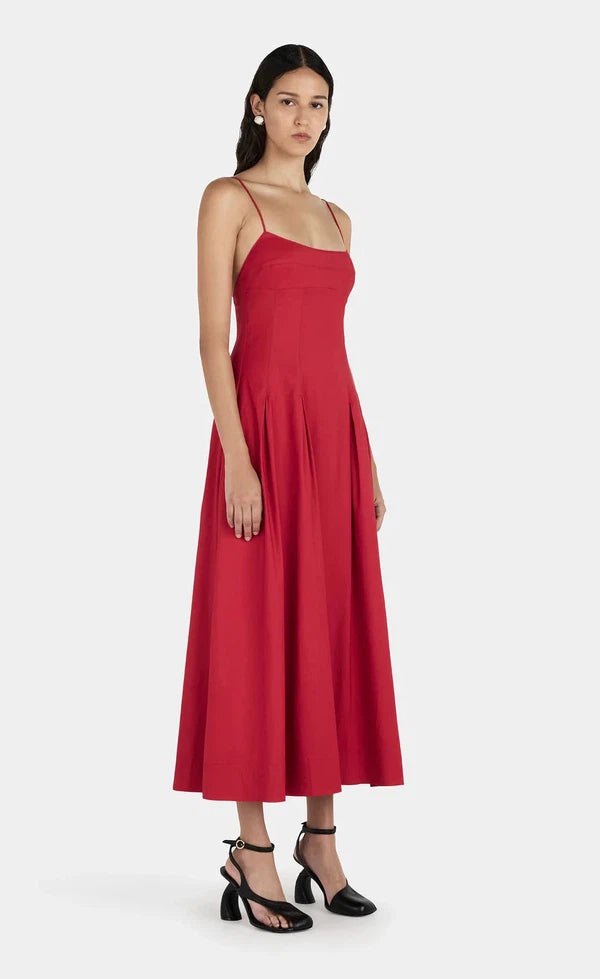 Carlotta Midi Dress - Samba Red