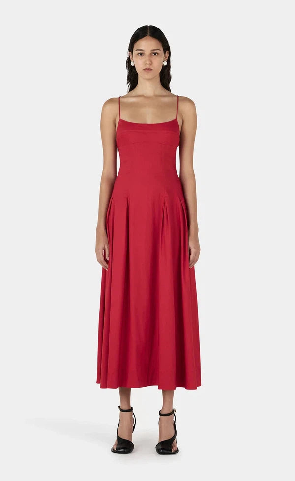 Carlotta Midi Dress - Samba Red