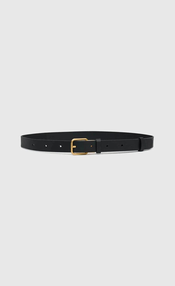 Etillie Leather Belt - Black & Gold