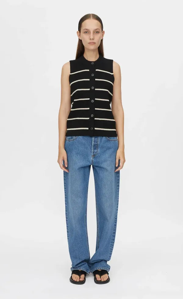 Gale Button Up Sleeveless Cardigan