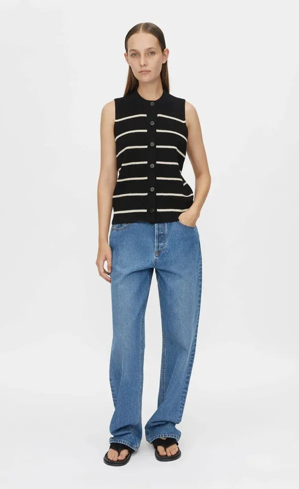 Gale Button Up Sleeveless Cardigan