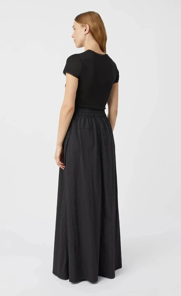 Zillion Maxi Nylon Skirt - Black