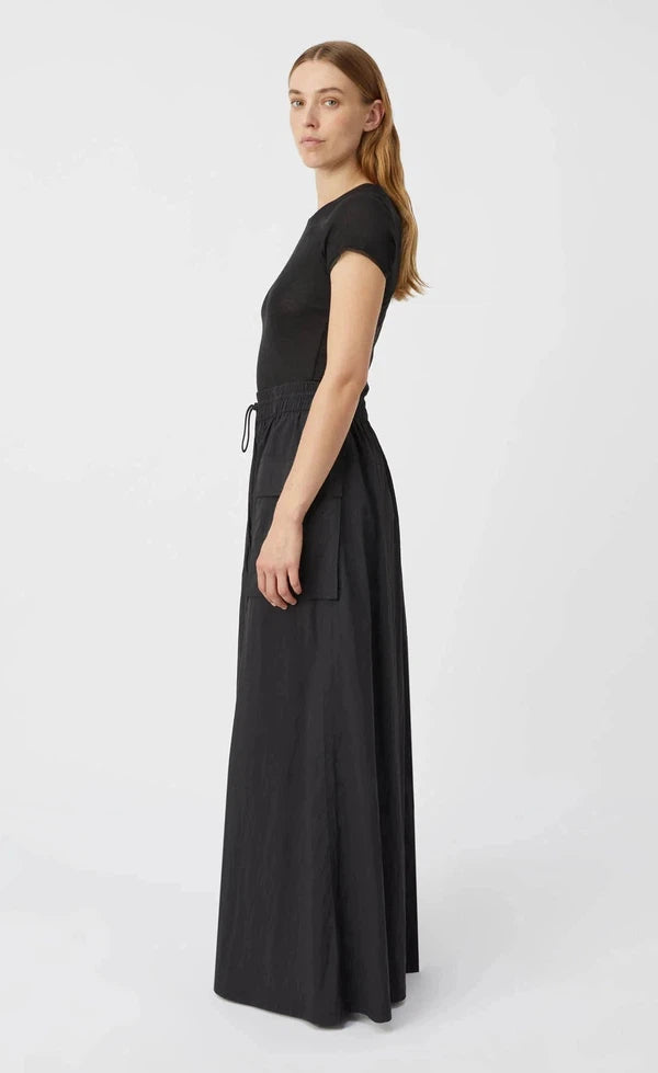 Zillion Maxi Nylon Skirt - Black