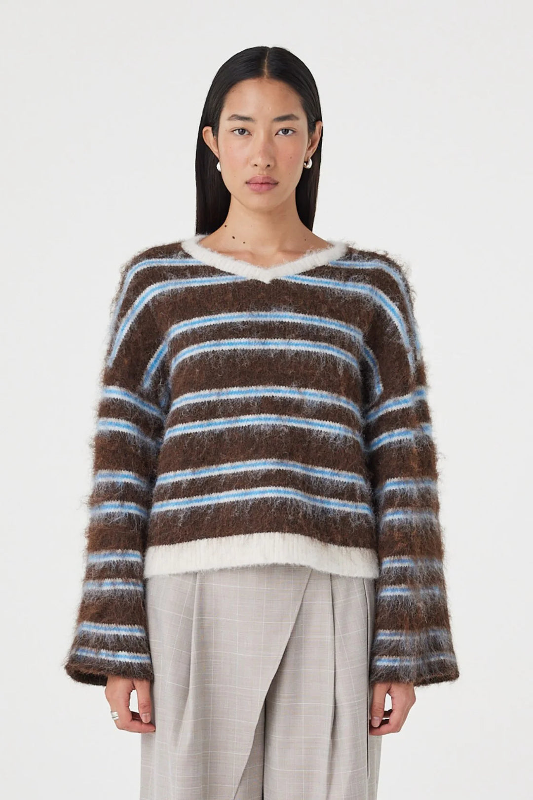 Lucca Sweater Expresso & Blue Stripe