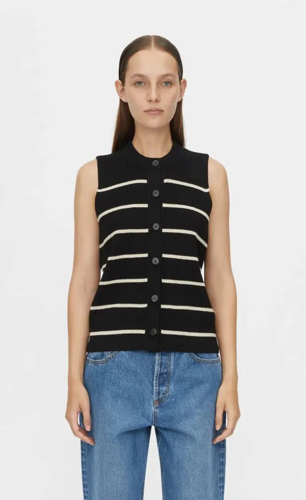 Gale Button Up Sleeveless Cardigan