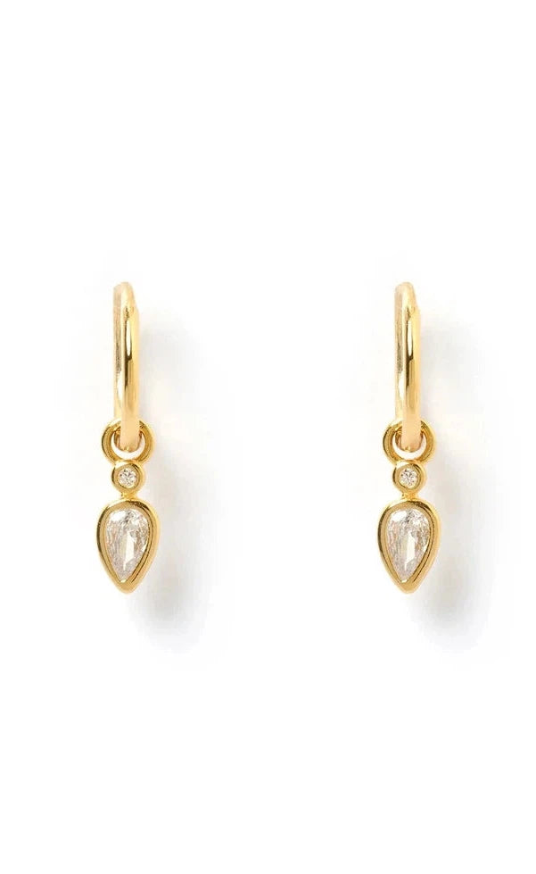 Daisy Gold Earrings - Stone