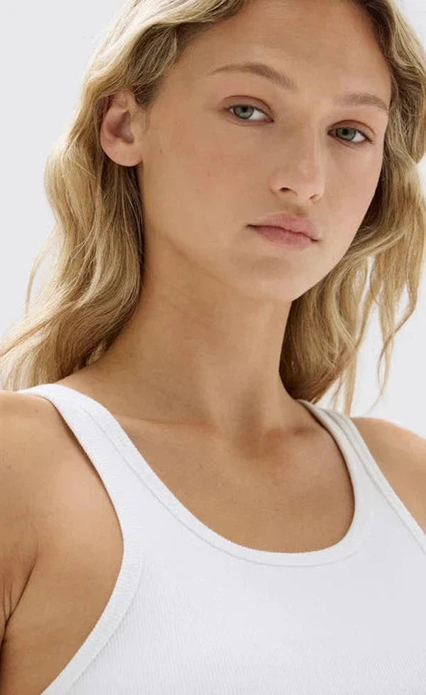 Drew Rib Tank - White