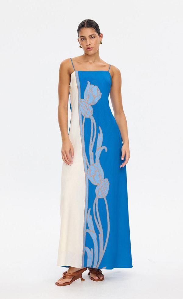 Fleur Maxi Dress - Blue Ivory