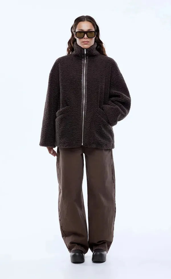 Jayla Teddy Jacket - Espresso