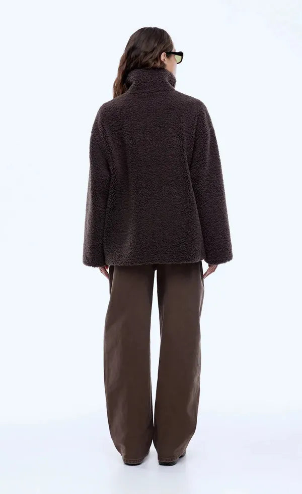Jayla Teddy Jacket - Espresso