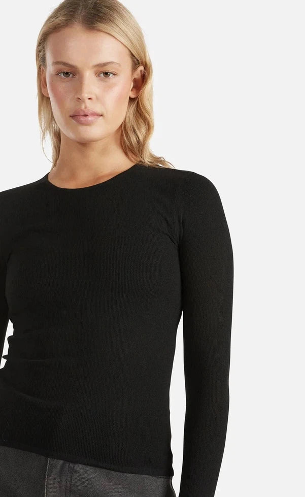 Maeve Mesh Logo Top - Black