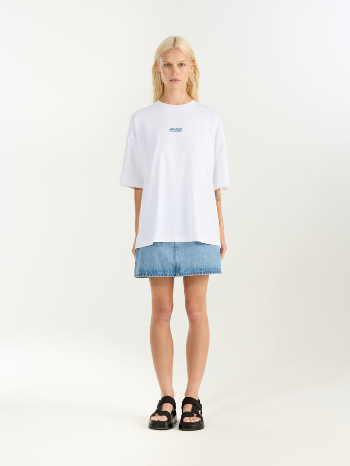 Blue Rose Tee - White