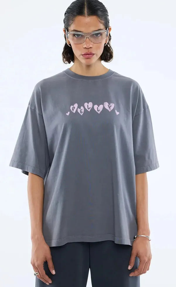 Spray Hart Tee - Washed Grey