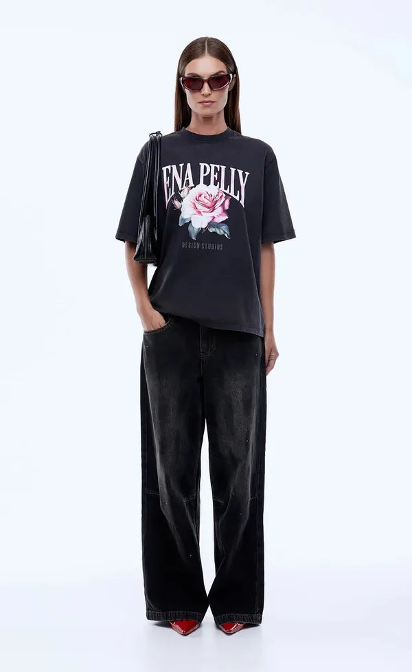Rose Tee - Vintage Black
