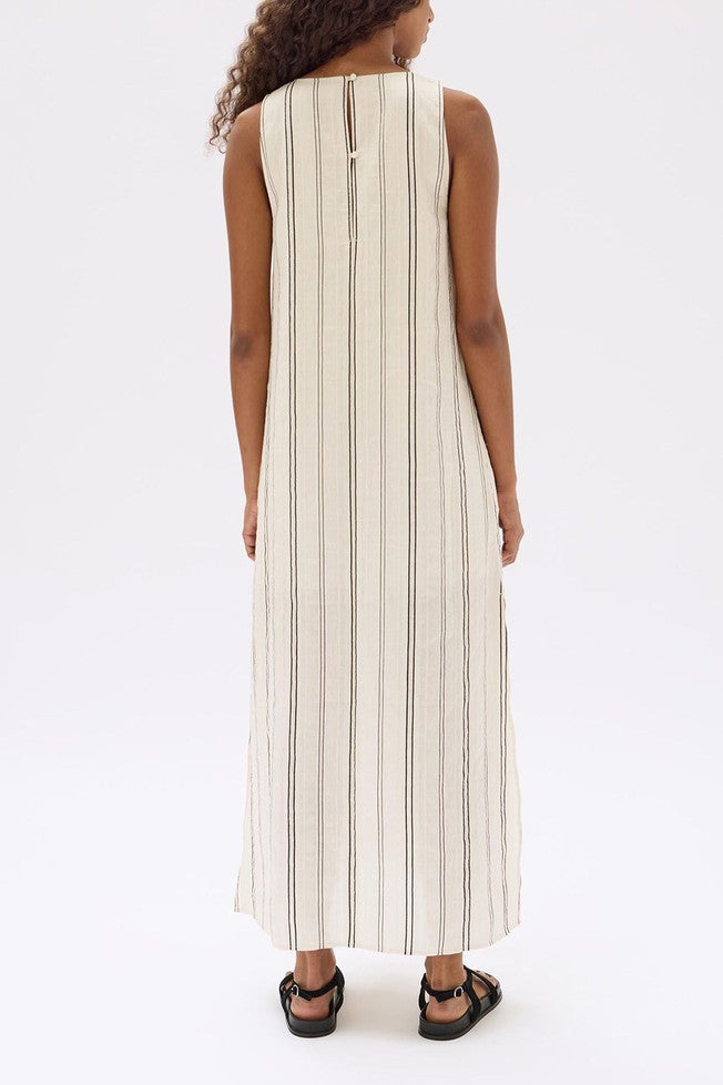 Milos Stripe Maxi Dress - Cream/Black