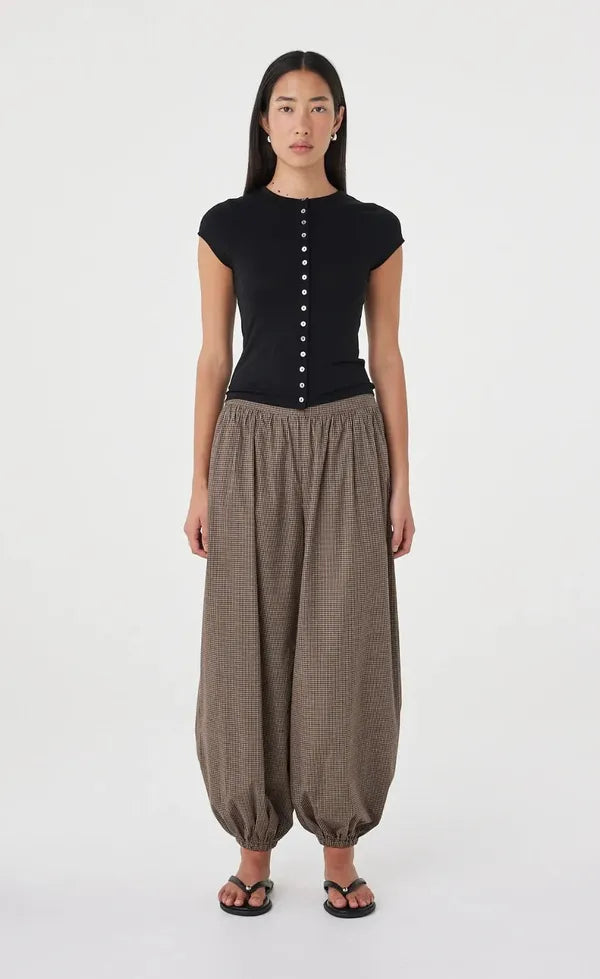 Elina Balloon Pant - Chocolate Check