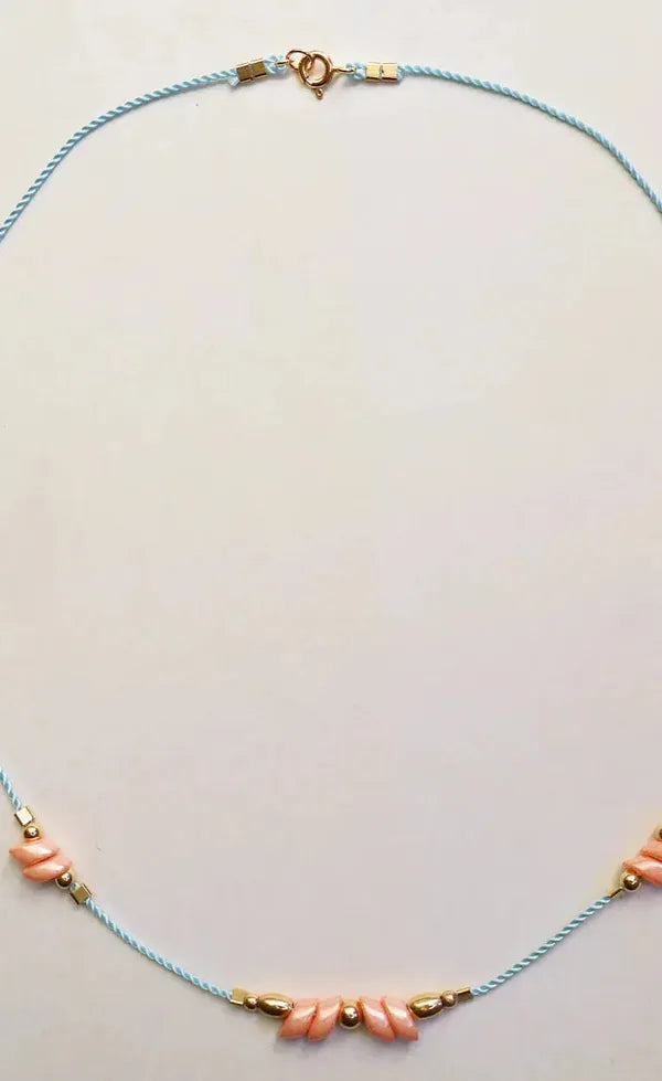 Fiorella Peach Cord Necklace
