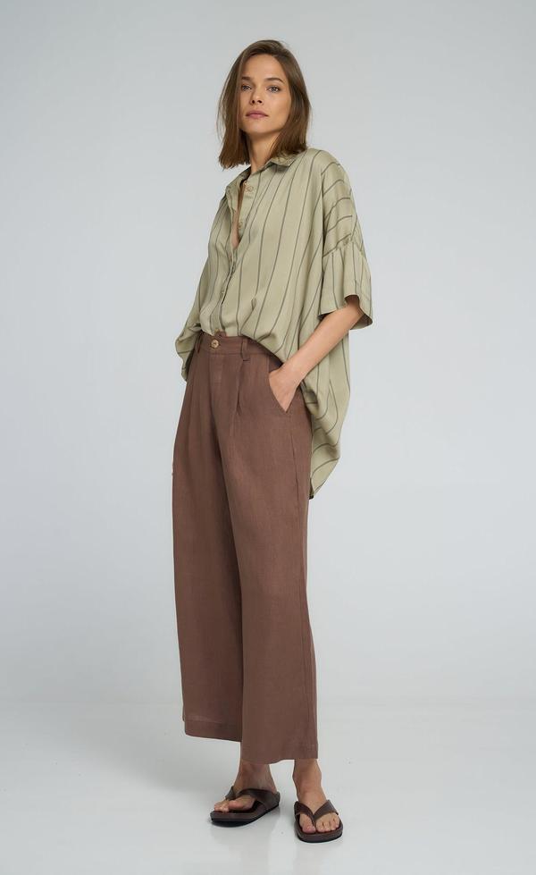 Georgie Shirt Pastel Sage Stripe