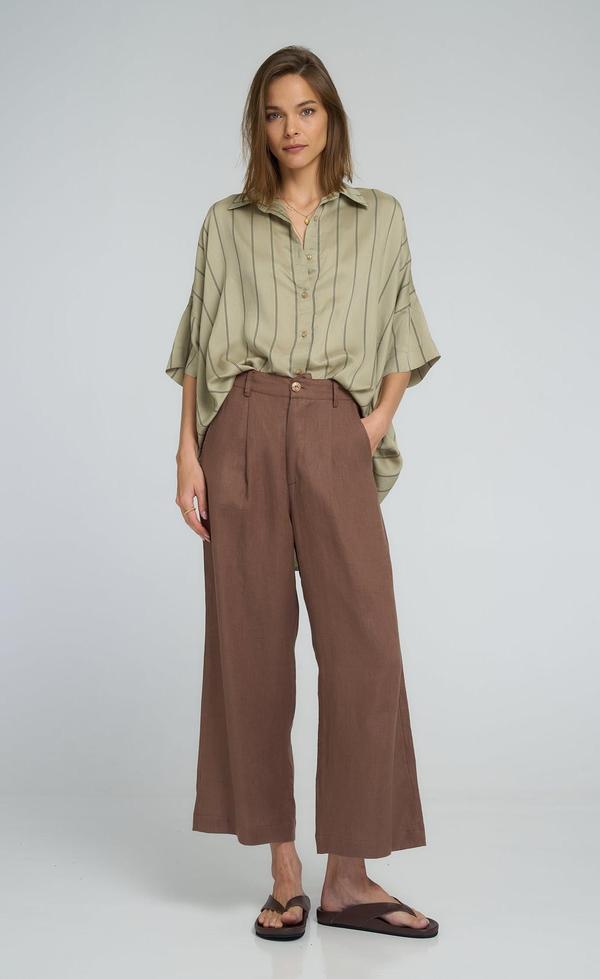 Georgie Shirt Pastel Sage Stripe