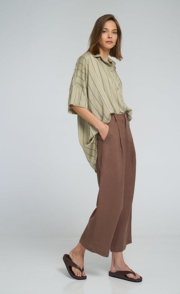 Georgie Shirt Pastel Sage Stripe