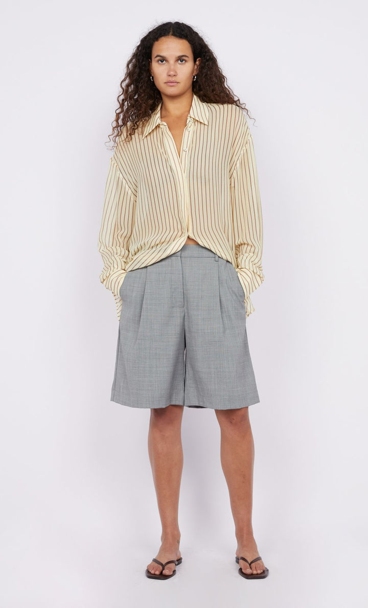 Anise Shirt - Butter/Plum Stripe