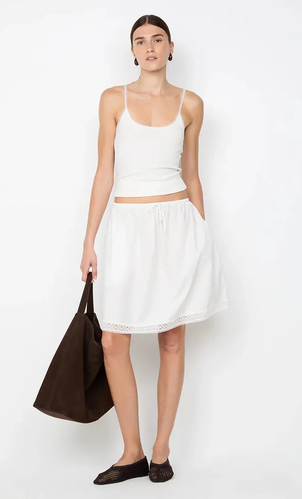 Arabelle Midi Skirt in White