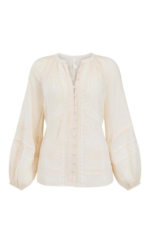 Hera Lace Blouse - Macadamia PREORDER