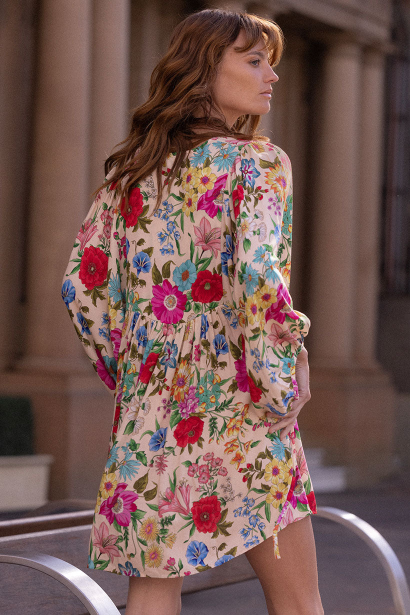 Valley of the Dolls Boho Mini Dress - Opal