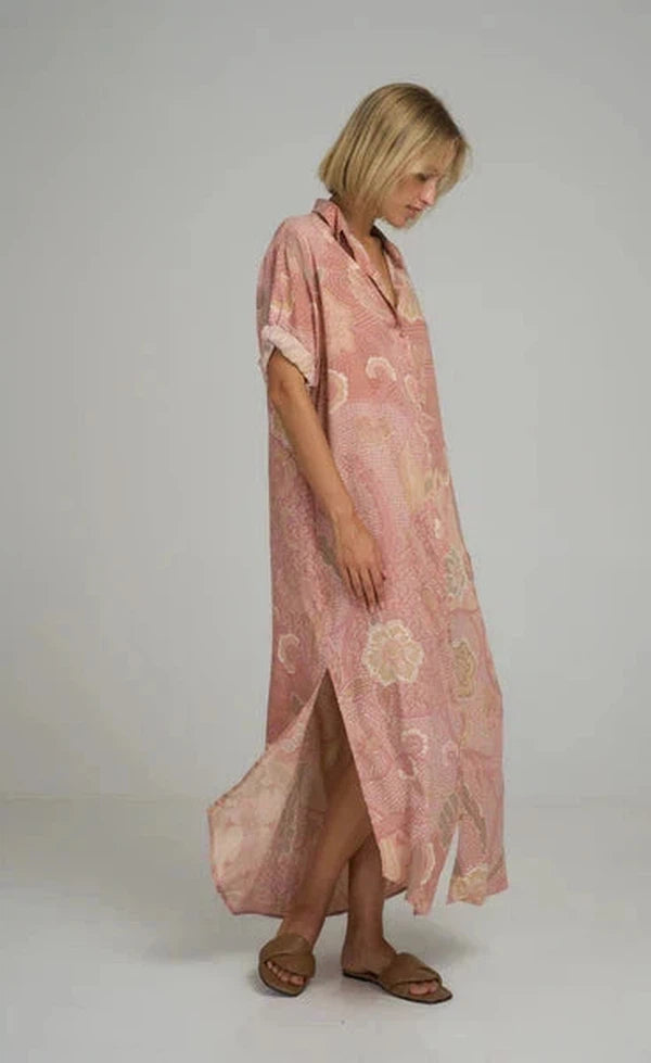 Hutton Shirt Dress - Batik Rose