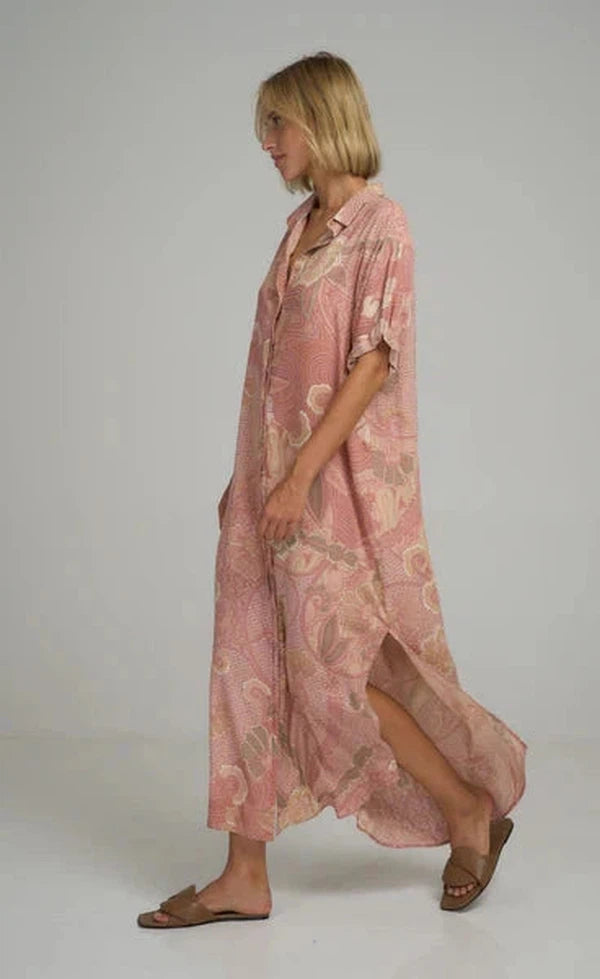 Hutton Shirt Dress - Batik Rose