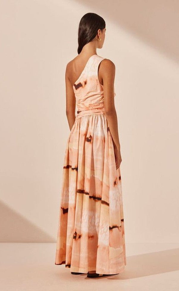 Larissa Asymmetrical Gathered Maxi Dress