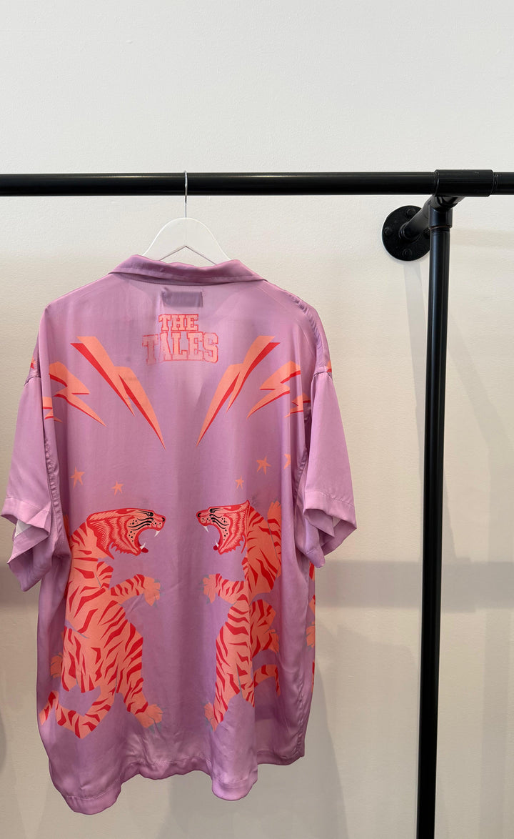 Osaka Silk Tiger Shirt Dress