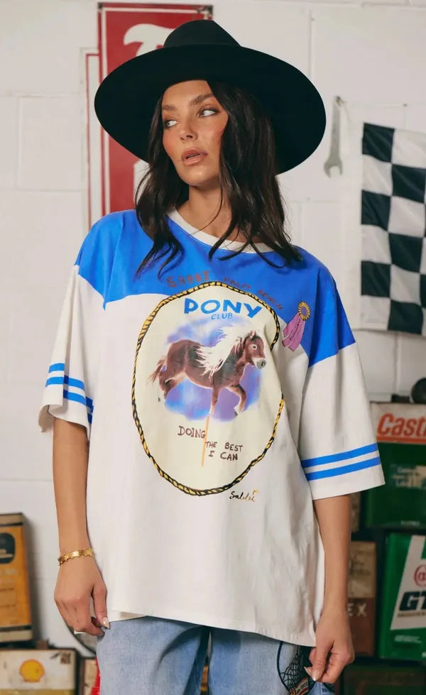 The Very Oversized Pony Club Tee - Blue PREORDER