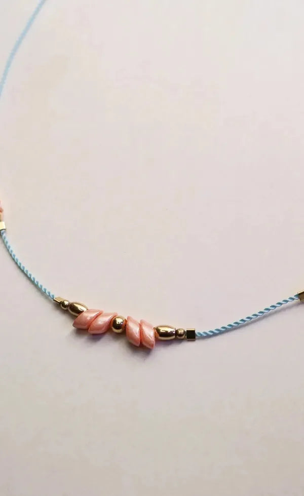Fiorella Peach Cord Necklace