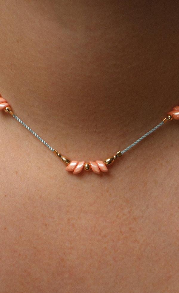 Fiorella Peach Cord Necklace