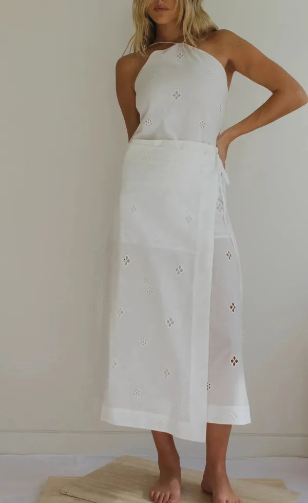 Cleo Maxi Skirt - White