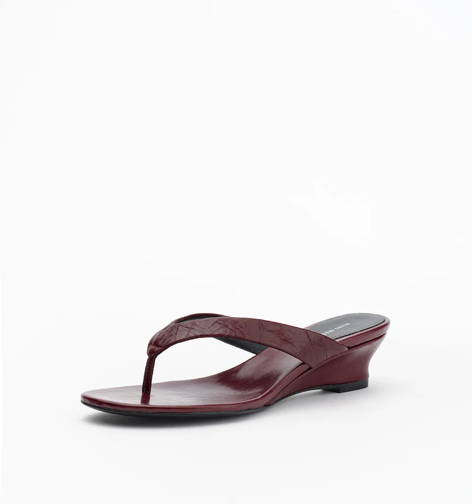 Jilly Burgundy Oily Crinkle Leather