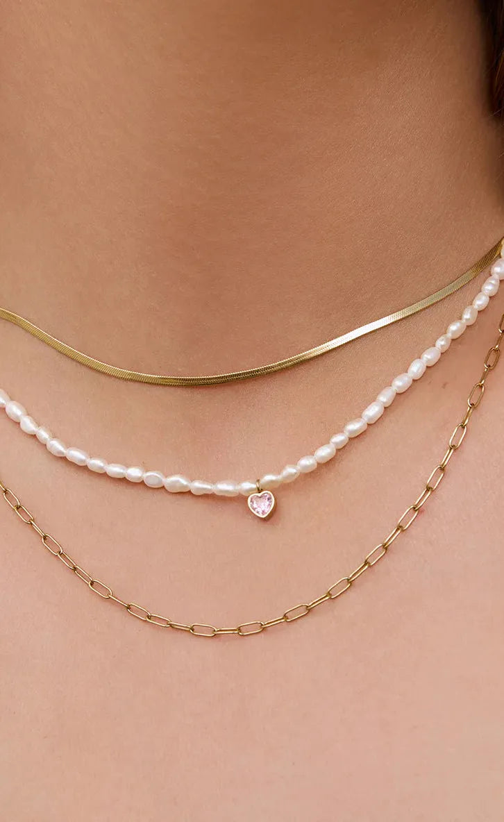 Kiki Pearl Heart Necklace