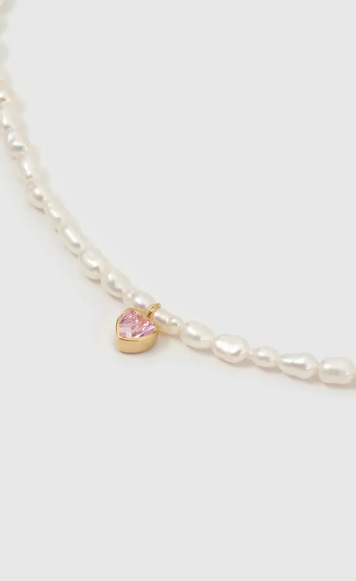 Kiki Pearl Heart Necklace