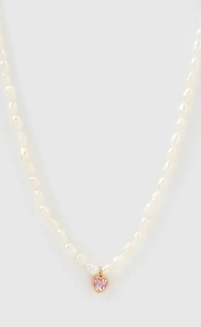Kiki Pearl Heart Necklace